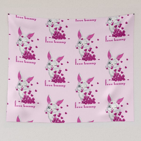 Item preview, Love Bunny (Hot Pink on Pink) designed and sold by PawsitiveMum.