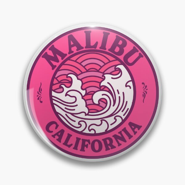 Item preview, Malibu California Waves Retro Badge designed and sold by modeoftravel.