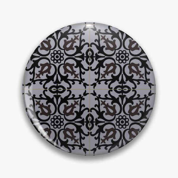Item preview, Black transparent oriental flower tile pattern designed and sold by arkantus.