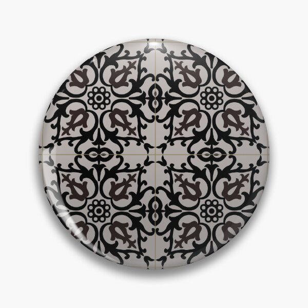 Item preview, Black oriental flower tile pattern designed and sold by arkantus.