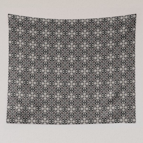 Item preview, Black oriental flower tile pattern designed and sold by arkantus.