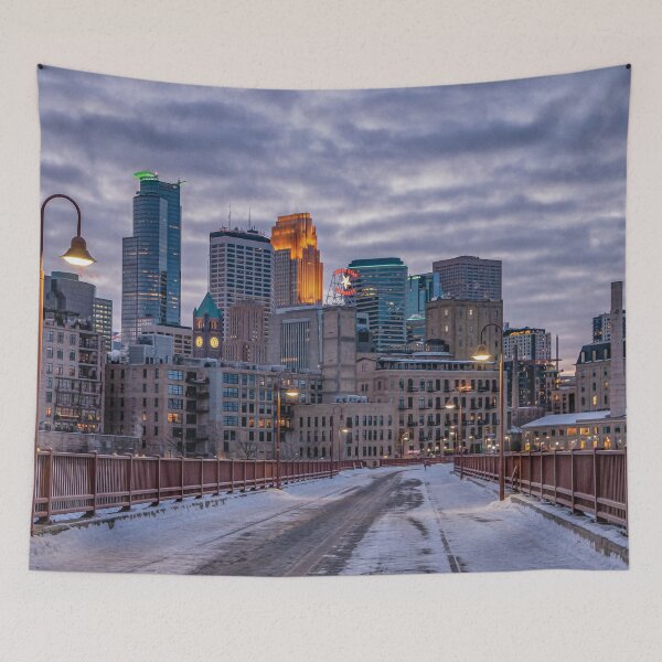 Item preview, Stone Arch Bridge in Minneapolis on a Winter night - designed and sold by FelCastro.