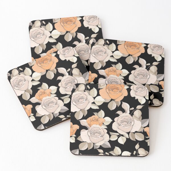 Item preview, Elegant Beige Black And Orange Abstract Flower Art Pattern designed and sold by NawalMagdy.