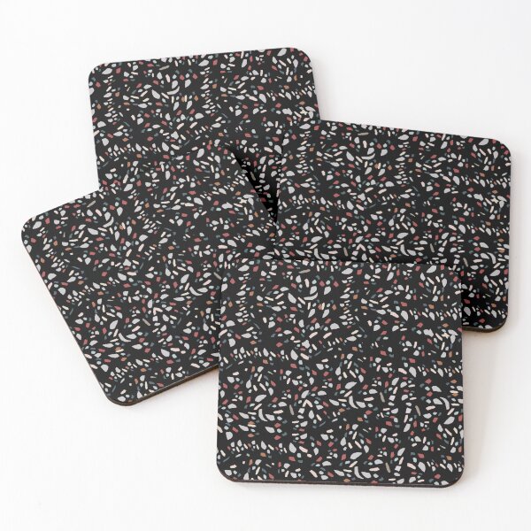 Item preview, Copy of Terrazzo Stone Random Decor Colorful Beautiful Texture Graphic Design Abstract Art Mosaic Tile Pattern- Black Background designed and sold by DotLinePlane.