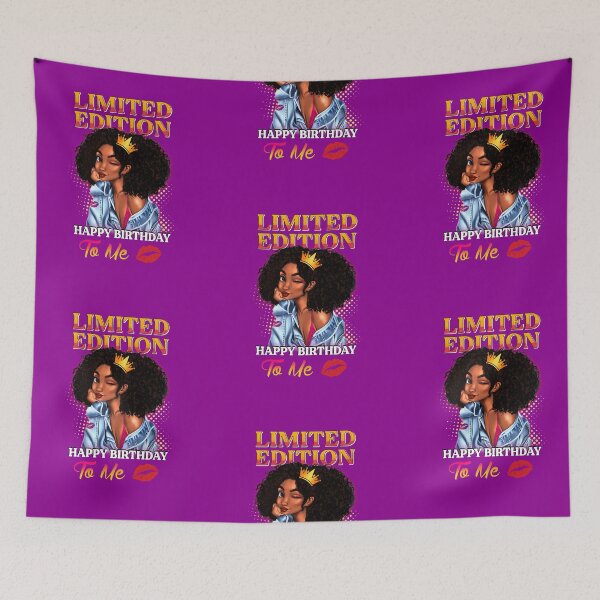 Item preview, "Limited Edition Happy Birthday To Me" Afro Art designed and sold by LYSandCo.