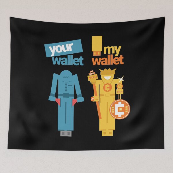 Item preview, Crypto empty wallet joke. Your USB wallet is broke and mine is loaded. Blinged out funny gold digital storage device designed and sold by doseofwin.