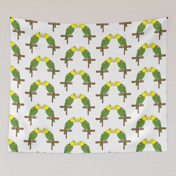 Item preview, Crazy Bird person with double yellow-headed amazon designed and sold by Laughing Parrot Studio.