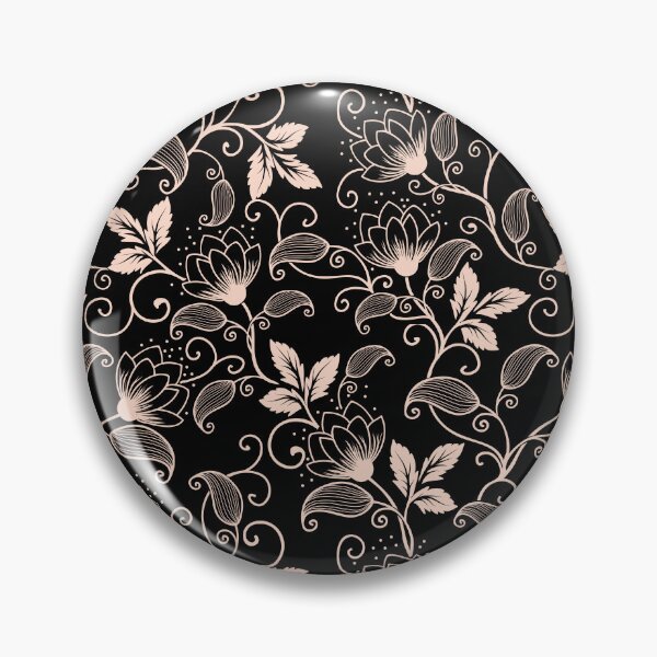 Item preview, Black and Beige Swirly Floral Pattern designed and sold by NawalMagdy.