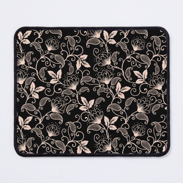 Item preview, Black and Beige Swirly Floral Pattern designed and sold by NawalMagdy.