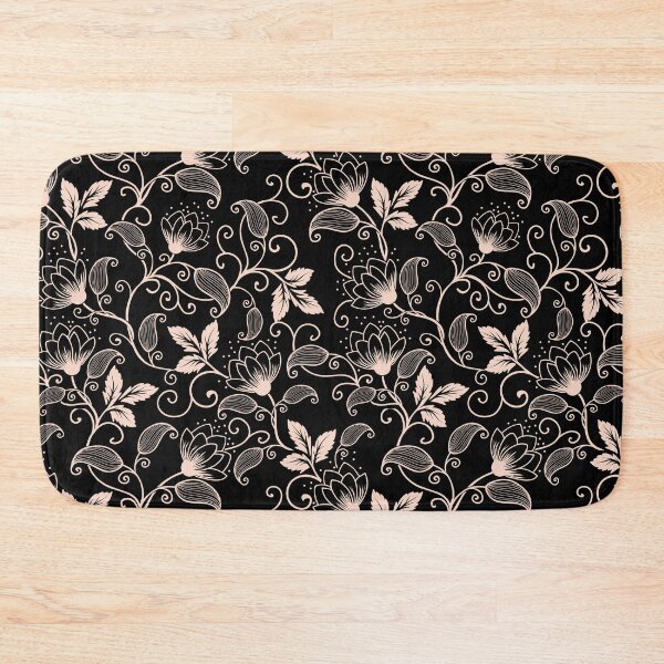Item preview, Black and Beige Swirly Floral Pattern designed and sold by NawalMagdy.