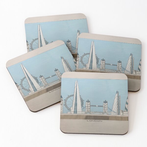 Item preview, London skyline blue grey designed and sold by Ingrid Stiehler.