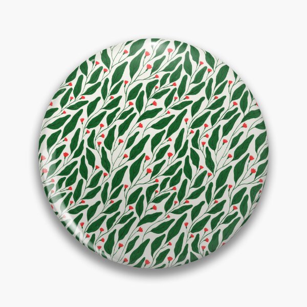 Item preview, Cute Artsy Botanical Floral Green Leaves Red Flowers designed and sold by Pencheartmagic.