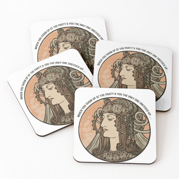 Item preview, Classical Art Meme Overdressed Art Nouveau Woman designed and sold by Wenkatdesigns.