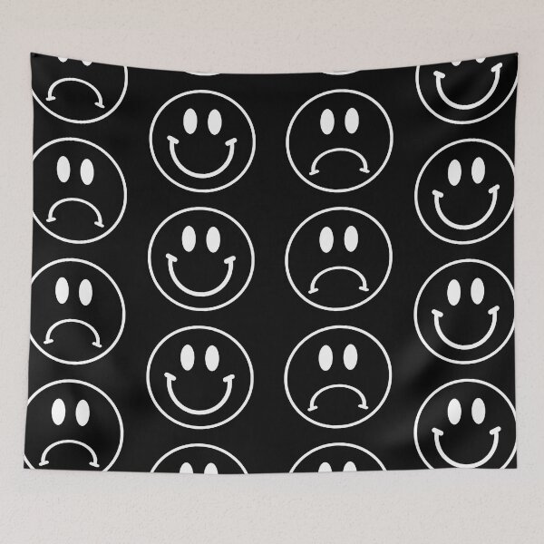 Item preview, Smiley And Sad | Funky Retro Cool Hippie Home Decor | Heckinfarout  designed and sold by Two Otters Co.