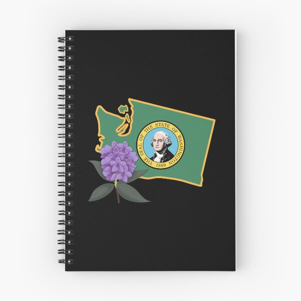 Item preview, State of Washington Flag with State Flower Pacific Rhododendron 2 designed and sold by Gsallicat.