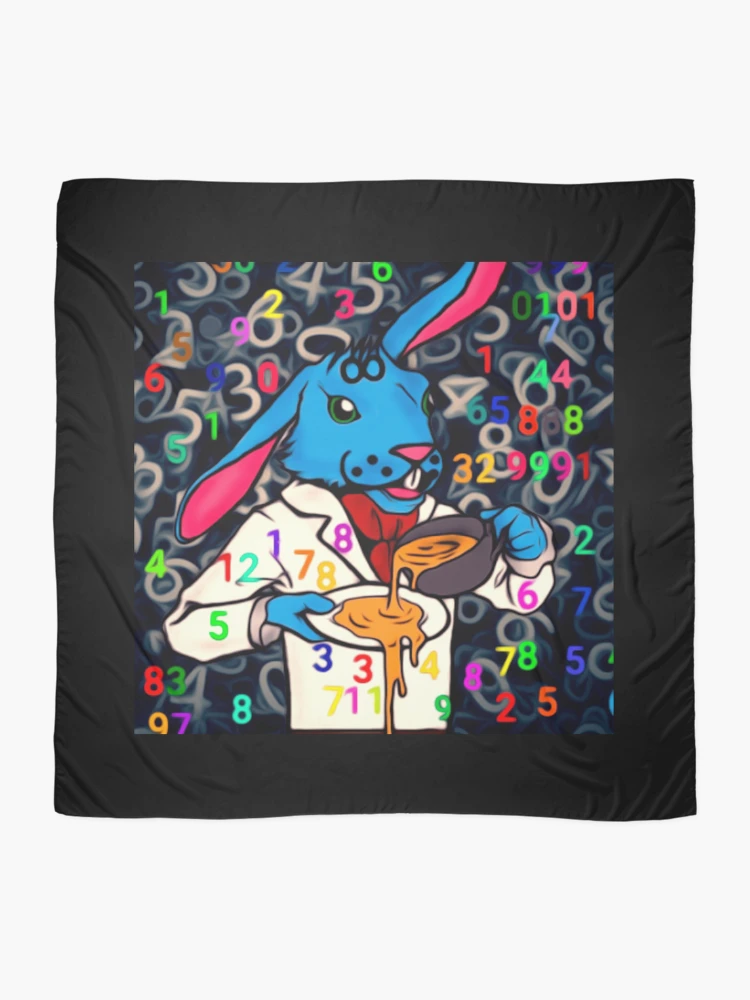 Thumbnail 2 of 3, Scarf, The Number Rabbit (TNR) designed and sold by Coelho Branco - Tryperborea.