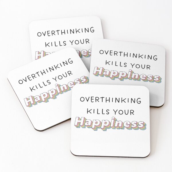 Item preview, Overthinking Kills Your Happiness, Retro colorful style designed and sold by DynaMe.