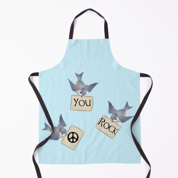 Item preview, You Rock - 50's Style Retro Blue Birds with Message and Peace sign designed and sold by S Quinn.