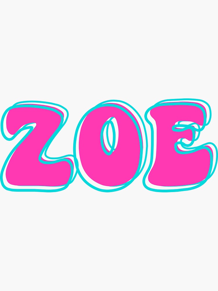 zoe-name-zoe-name-cute-design-sticker-by-custom-name-redbubble