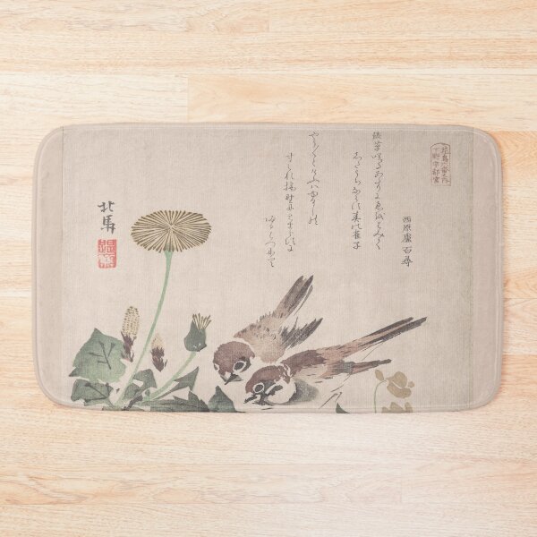 Item preview, Sparrows and Dandelions - Hokuba Vintage Japanese Art Restored designed and sold by molamode.