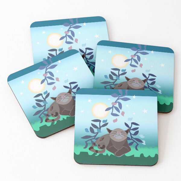 Item preview, Cat in the Garden Under the Moon designed and sold by Sharon Schwalbe.