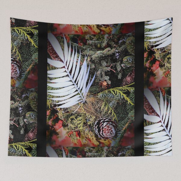 Item preview, Beautiful Leaf & Pine Branches With Cones Design designed and sold by EarthArtDesigns.