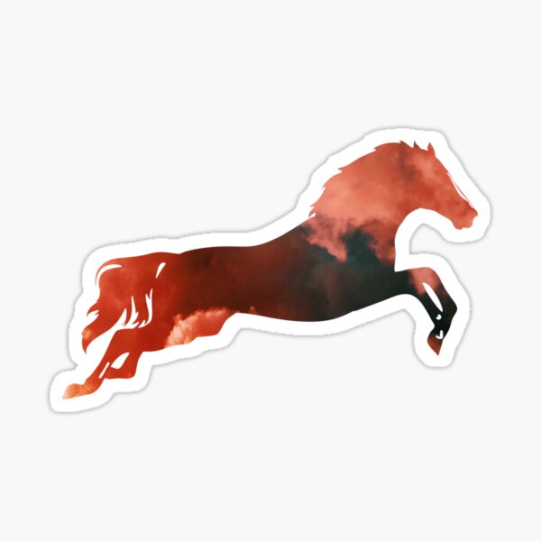 "graceful leaping jumping horse" Sticker by redpockets Redbubble