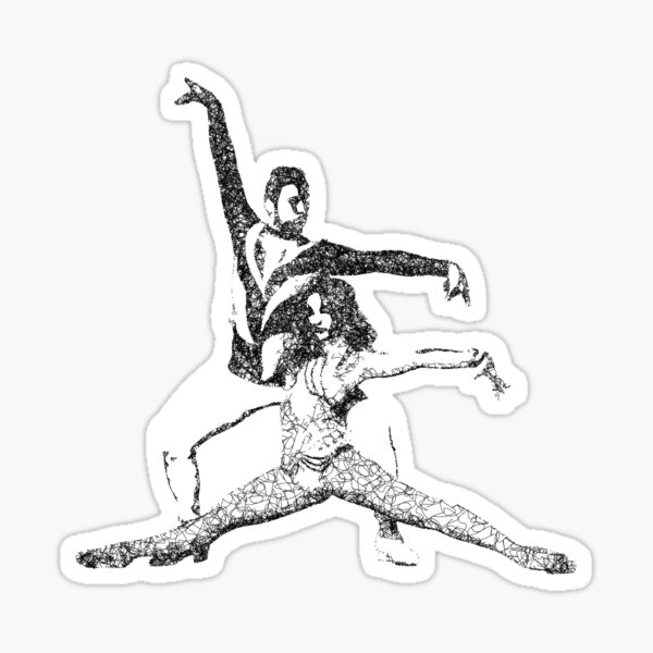 Dance couple 6 - Black ink Sticker