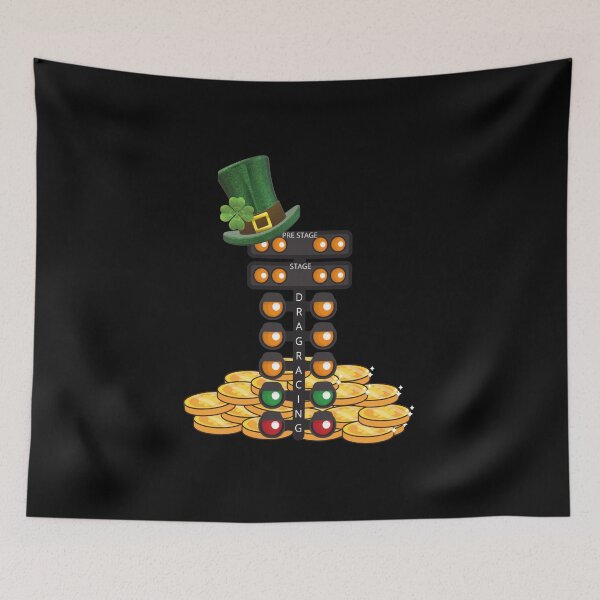 Item preview, St Patricks Day Leprechaun Shamrock Drag Racing Tree Race Track Dragstrip Lucky Irish St Paddys Day Clover designed and sold by CarantinedChaos.