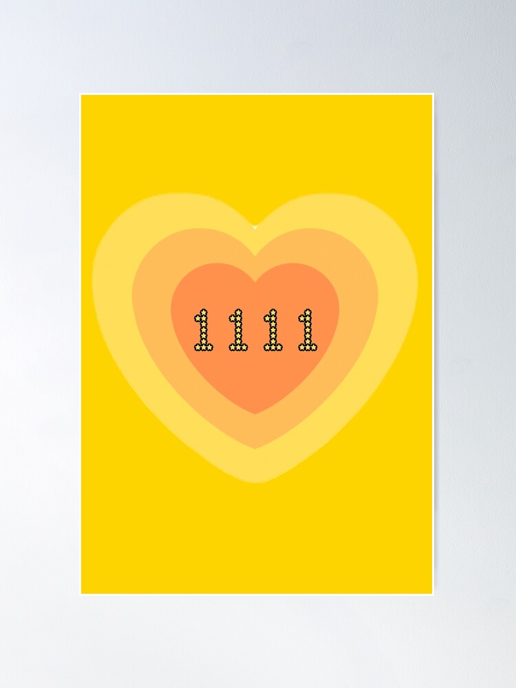 1111 ANGEL NUMBER YELLOWISH ORANGE Y2K 