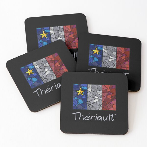 Item preview, Acadian Flag pastel mosaic Thériault  - Drapeau acadien mosaïque pastel vitrail Thériault designed and sold by ColoursOfFrance.