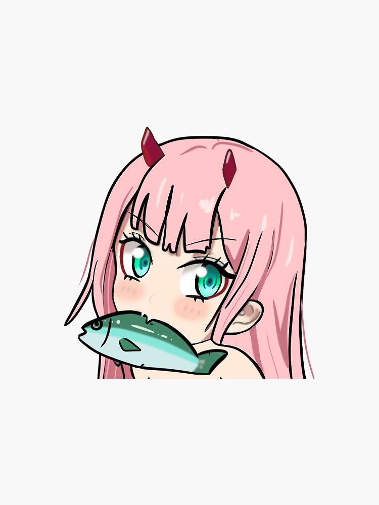 Zero Two Fish Sticker By Sunnysunfl0wer Redbubble