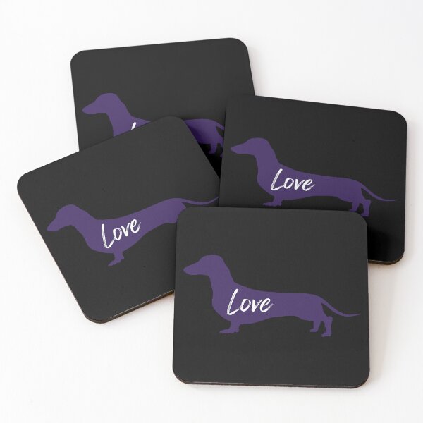 Item preview, Dachshund wiener dog silhouette love design designed and sold by MGuyerArt.