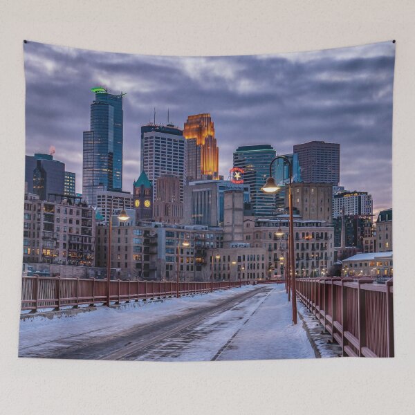 Item preview, Stone Arch Bridge in Minneapolis on a Winter night designed and sold by FelCastro.