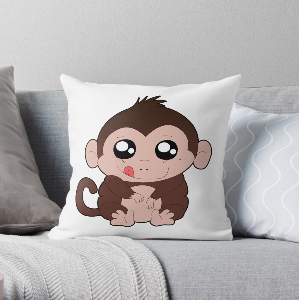 monkey throw pillow