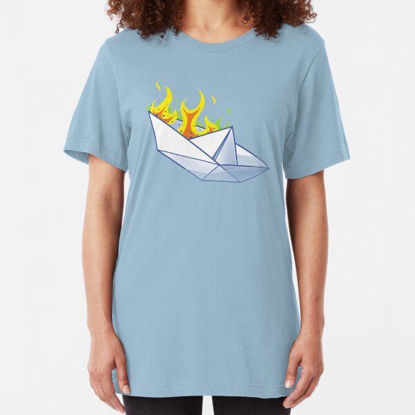 Origami Paperboat Fail Slim Fit T-Shirt