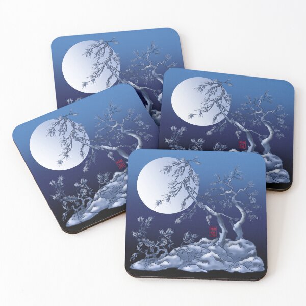 Item preview, Japanese pine trees under a full moon designed and sold by CuisineCat.