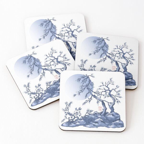 Item preview, Japanese pine trees under a blue moon designed and sold by CuisineCat.