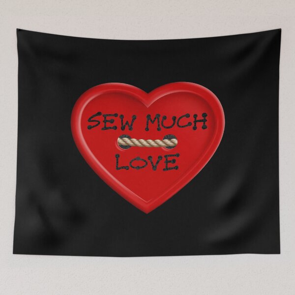 Item preview, Sew Much Love...(Red on Black) designed and sold by PawsitiveMum.