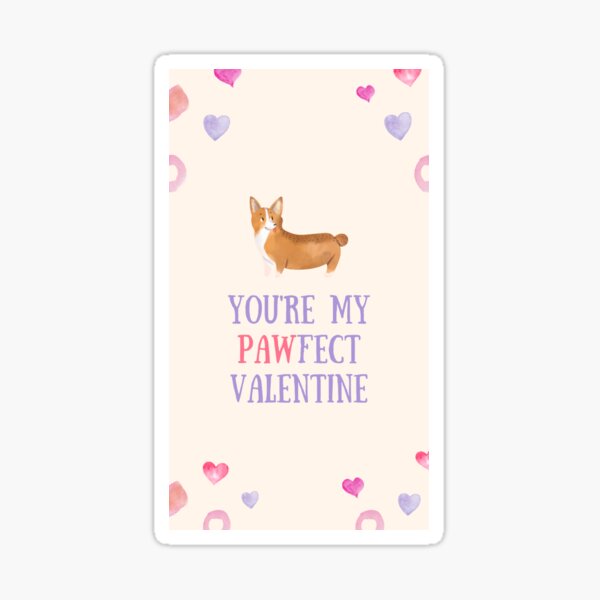 Puppy Valentine's Day Card  Sticker