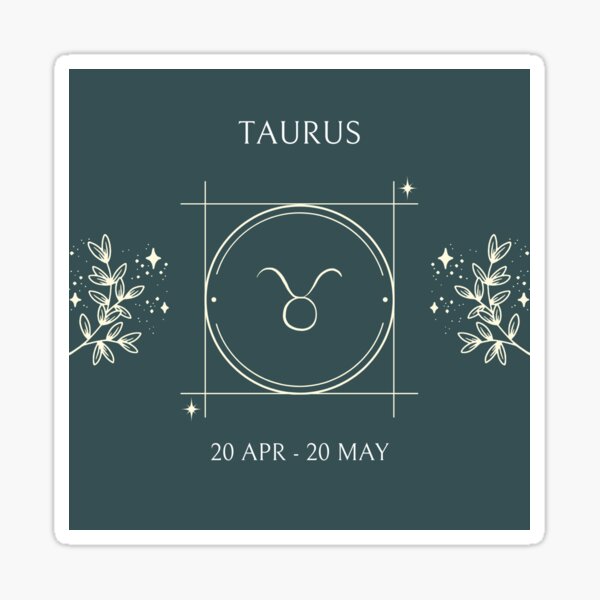 Green and Gold Taurus Design Sticker