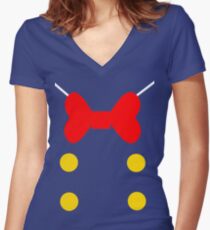 Donald Duck Suit. Women's Fitted V-Neck T-Shirt