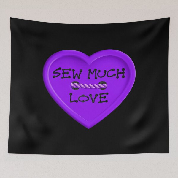 Item preview, Sew Much Love...(Purple on Black) designed and sold by PawsitiveMum.
