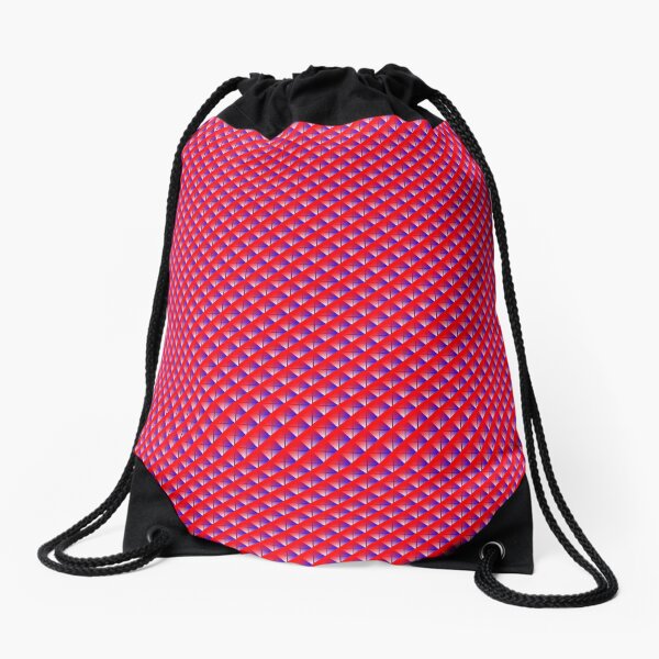 Red Blue Pattern Drawstring Bag
