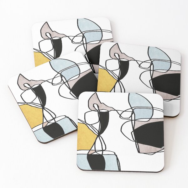 Item preview, Line Art, Irena Orlov, Minimalist, Yellow Blue Abstract designed and sold by Irena Orlov.