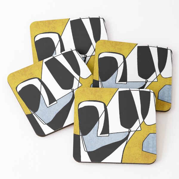 Item preview, Line Art, Irena Orlov, Minimalist, Yellow Blue Black Abstract designed and sold by Irena Orlov.