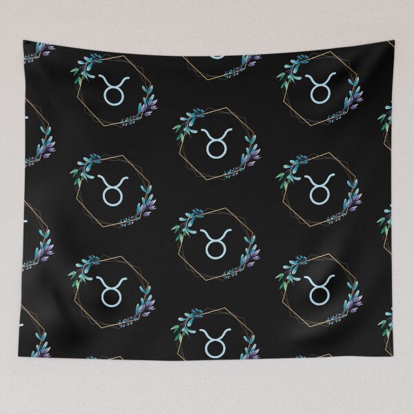 Item preview, Blue Floral Taurus Symbol designed and sold by Hellofriendco.