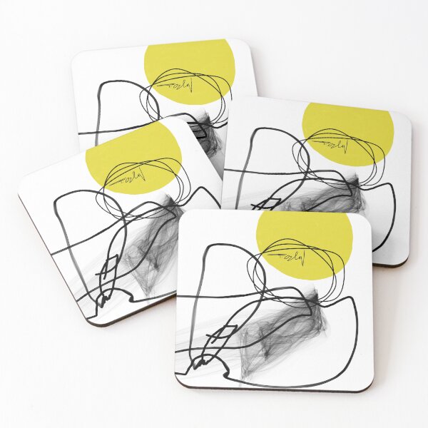Item preview, Yellow Lines Minimalist Art, Black Yellow Abstract, Line Art, Irena Orlov designed and sold by Irena Orlov.