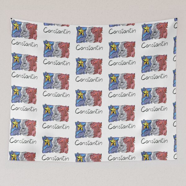 Item preview, Acadian Flag pastel liquid mosaic Constantin - Drapeau acadien mosaïque liquide pastel vitrail Constantin designed and sold by ColoursOfFrance.