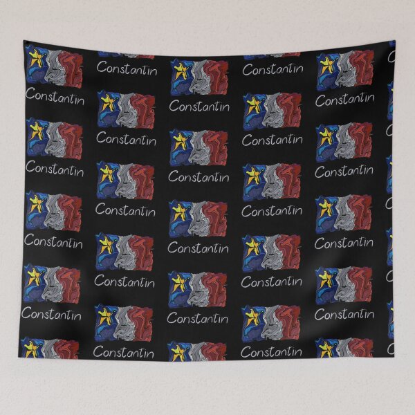 Item preview, Acadian Flag pastel liquid mosaic Constantin - Drapeau acadien mosaïque liquide pastel vitrail Constantin designed and sold by ColoursOfFrance.